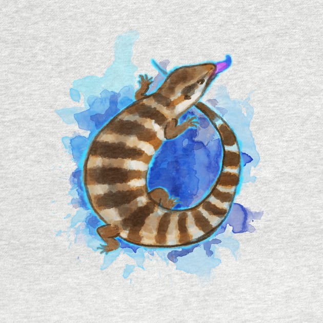 Blue Tongue Skink • Watercolor Art by FalconArt